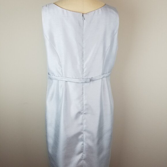 Beautiful Powder Blue Sheath Dress & Floral Jacket & Rhinestone Belt * Size 16 - Picture 10 of 12